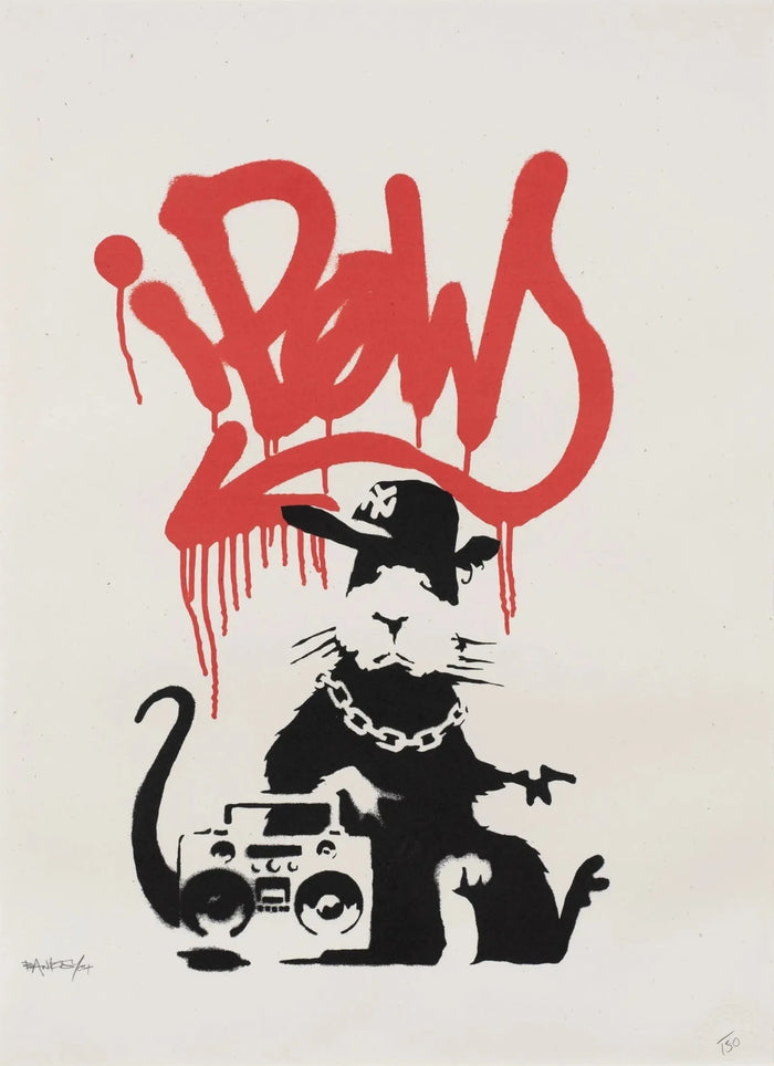 Banksy, Gangsta Rat (Signed), 2004, limited edition Street art for sale from Smolensky Gallery