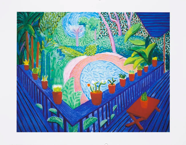 David Hockney, Red Pots in the Garden, 2017, art for sale from Smolensky Gallery