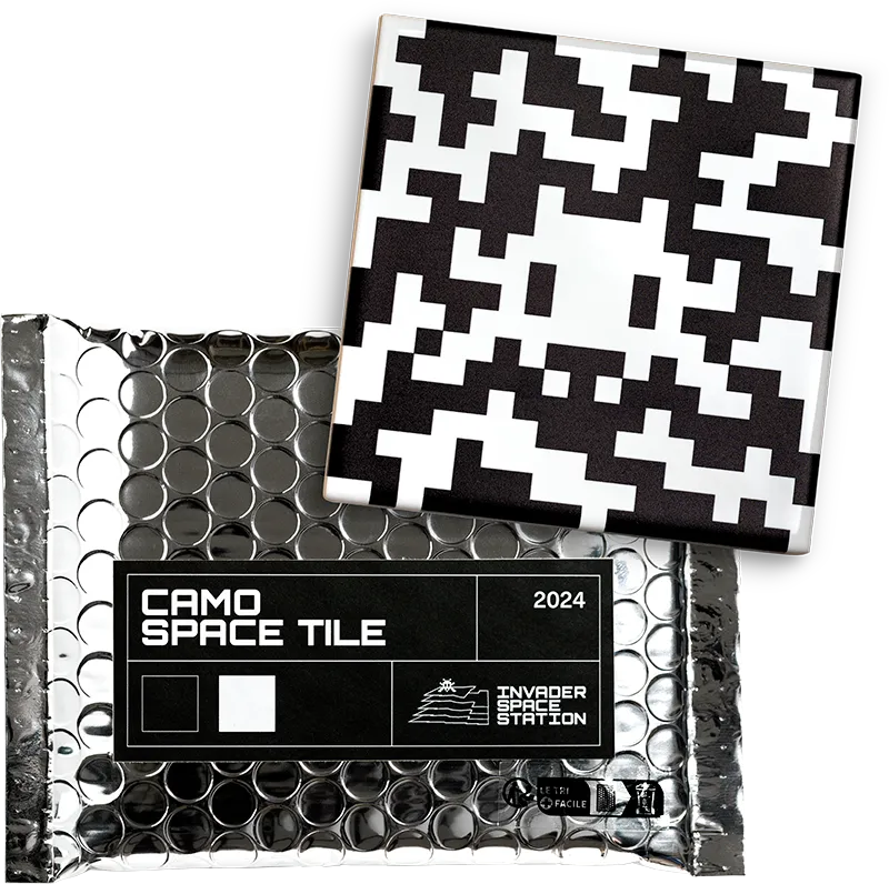 Invader, Set of Camo Space Tiles, 2024 Limited edition art for sale from Smolensky Gallery