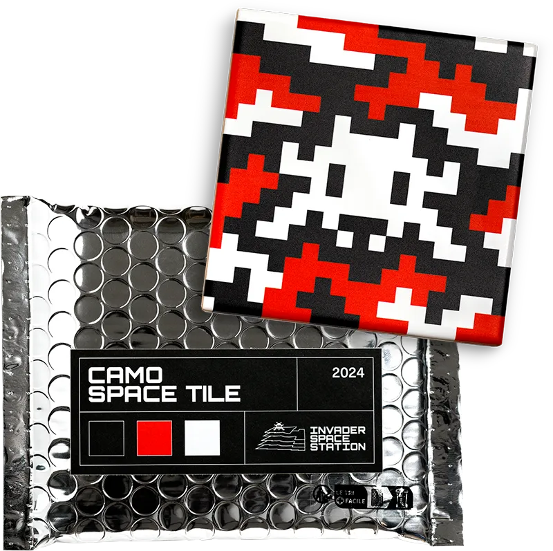 Invader, Set of Camo Space Tiles, 2024 Limited edition art for sale from Smolensky Gallery