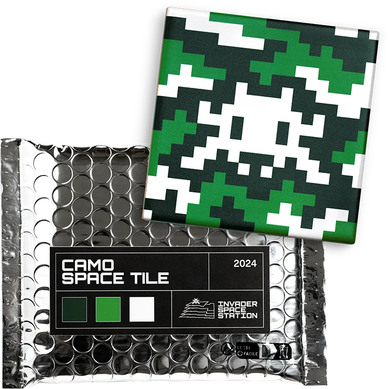 Invader, Set of Camo Space Tiles, 2024 Limited edition art for sale from Smolensky Gallery