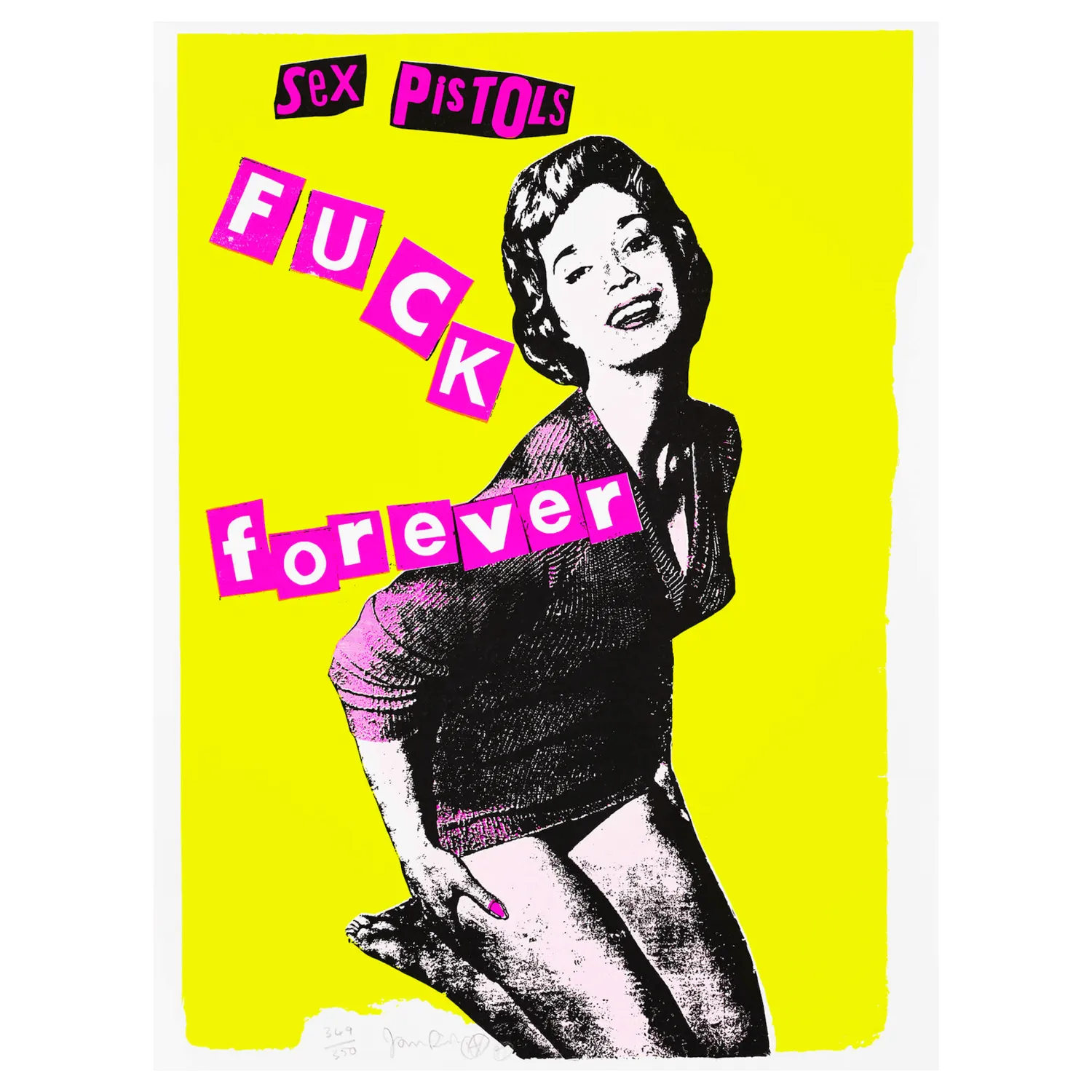 Sex Pistols Fuck Forever シルクスクリーン Jamie Reid Sex Pistols Fuck Forever (Yellow) | Signed Prints