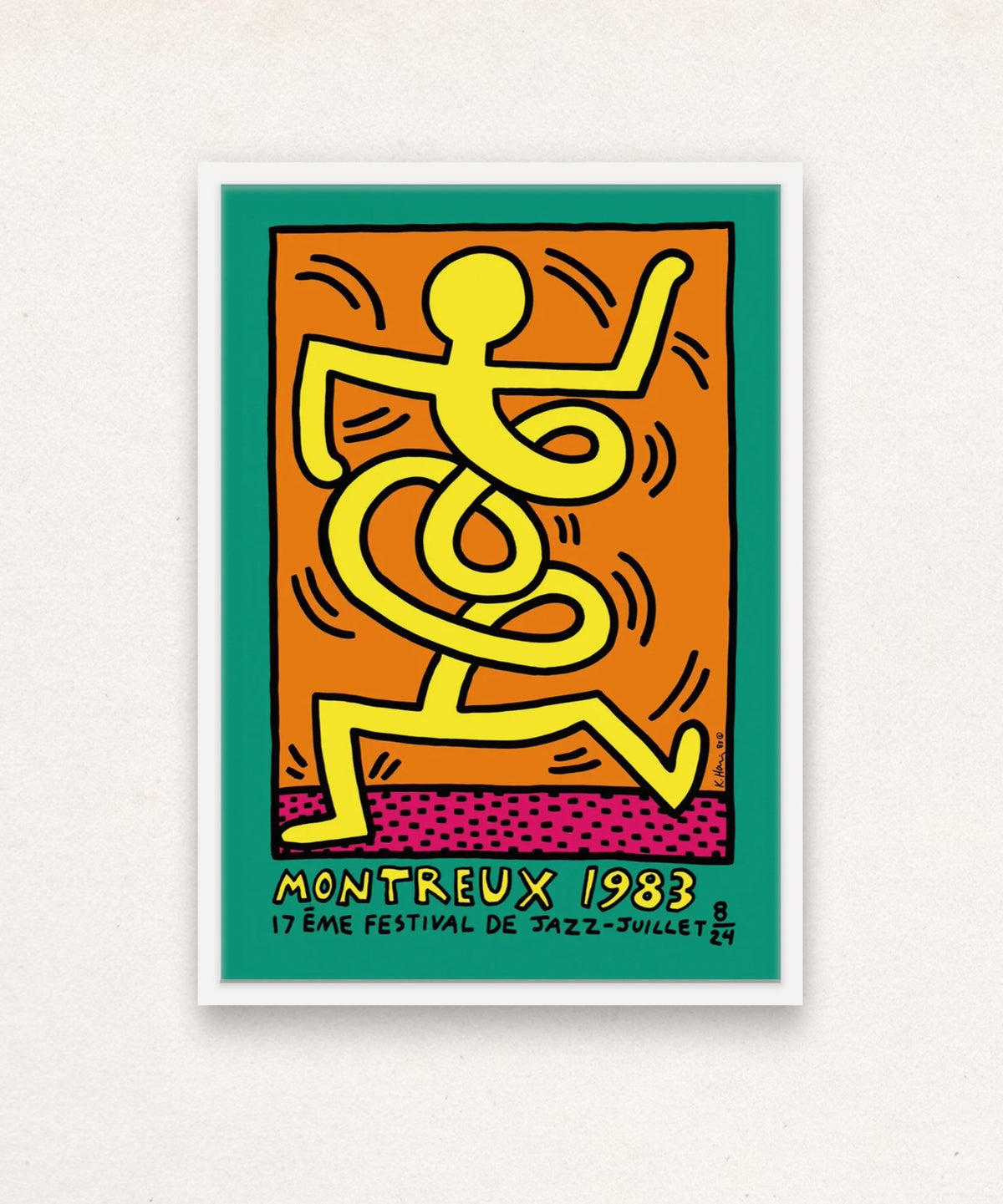 Keith Haring, Montreux Jazz Festival, 1983 (Yellow)