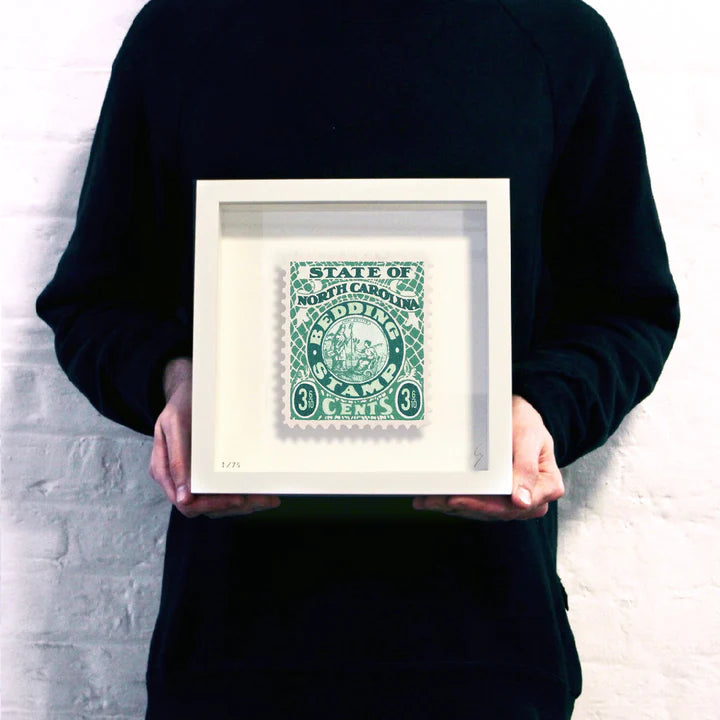 Guy Gee Art - NORTH CAROLINA stamp art- Contemporary Art Gallery