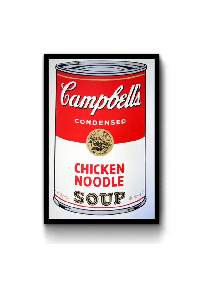 Pop art screenprint by Sunday B Morning (Andy Warhol) Sunday B. Morning (Andy Warhol), Campbells Chicken Noodle Soup – collectible contemporary artwork for sale from Smolensky Gallery