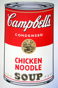 Pop art screenprint by Sunday B Morning (Andy Warhol) Sunday B. Morning (Andy Warhol), Campbells Chicken Noodle Soup – collectible contemporary artwork for sale from Smolensky Gallery