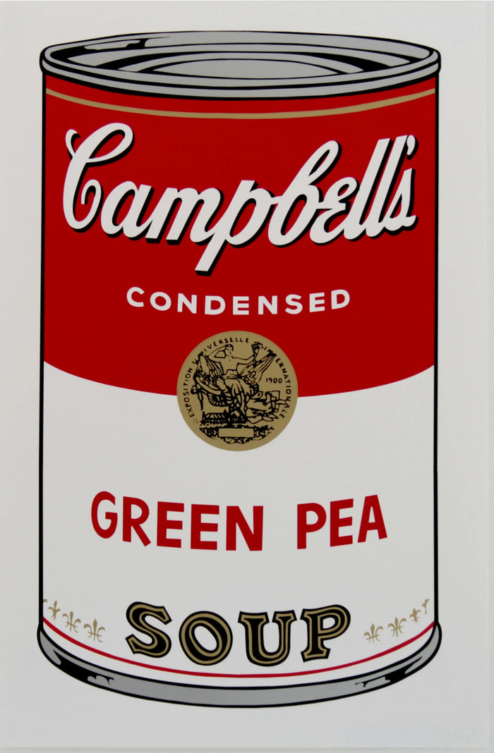 Pop art screenprint by Sunday B Morning (Andy Warhol) Sunday B. Morning (Andy Warhol), Campbells Green Pea Soup – collectible contemporary artwork for sale from Smolensky Gallery