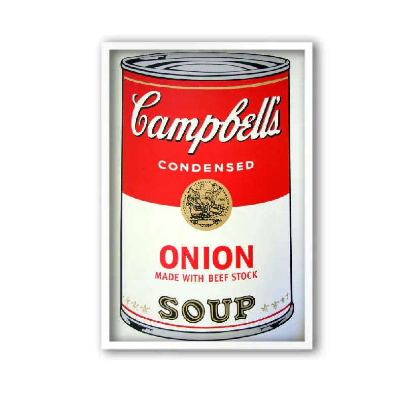 Pop art screenprint by Sunday B Morning (Andy Warhol) Sunday B. Morning (Andy Warhol), Campbells Onion Soup – collectible contemporary artwork for sale from Smolensky Gallery