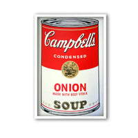 Pop art screenprint by Sunday B Morning (Andy Warhol) Sunday B. Morning (Andy Warhol), Campbells Onion Soup – collectible contemporary artwork for sale from Smolensky Gallery