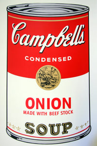 Pop art screenprint by Sunday B Morning (Andy Warhol) Sunday B. Morning (Andy Warhol), Campbells Onion Soup – collectible contemporary artwork for sale from Smolensky Gallery