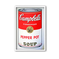 Pop art screenprint by Sunday B Morning (Andy Warhol) Sunday B. Morning (Andy Warhol), Campbells Pepper Pot Soup – collectible contemporary artwork for sale from Smolensky Gallery