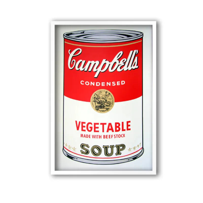 Pop art screenprint by Sunday B Morning (Andy Warhol) Sunday B. Morning (Andy Warhol), Campbells Vegetable Soup – collectible contemporary artwork for sale from Smolensky Gallery