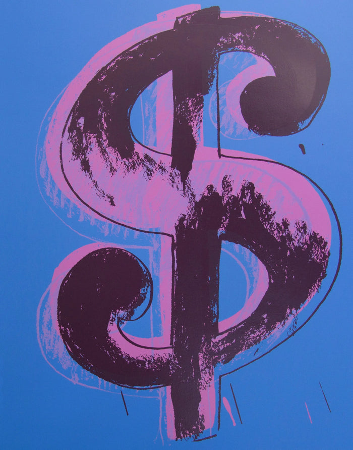 Pop art screenprint by Sunday B Morning (Andy Warhol) Sunday B. Morning (Andy Warhol), Dollar Blue – collectible contemporary artwork for sale from Smolensky Gallery