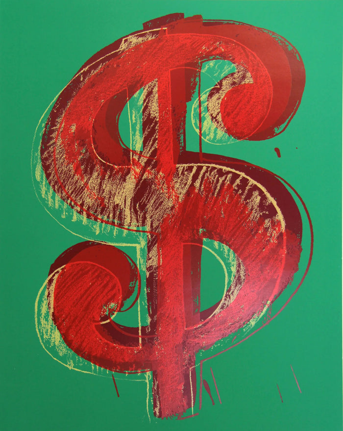 Pop art screenprint by Sunday B Morning (Andy Warhol) Sunday B. Morning (Andy Warhol), Dollar Green – collectible contemporary artwork for sale from Smolensky Gallery