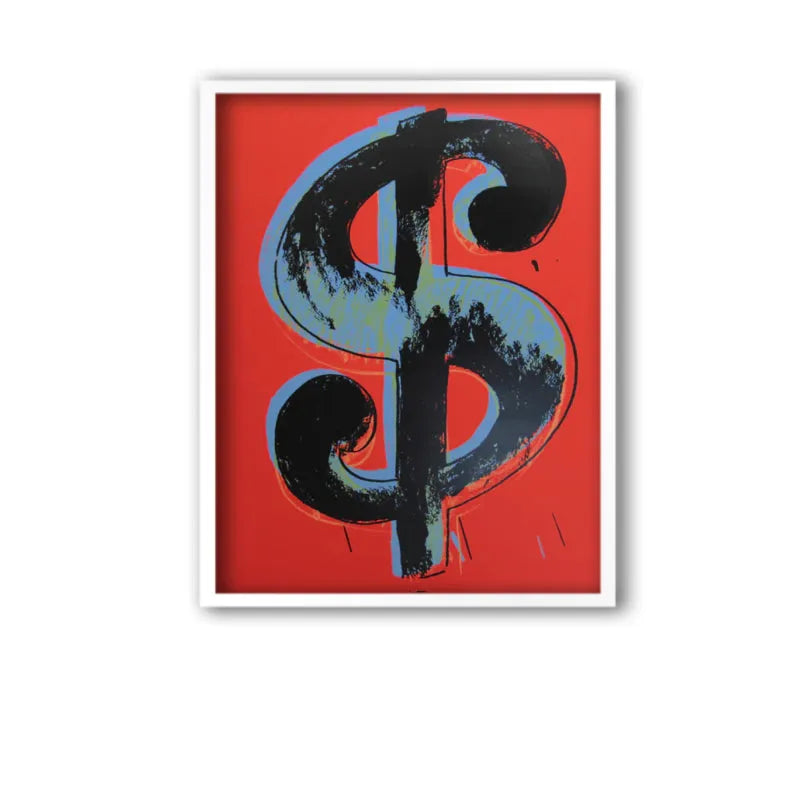 Pop art screenprint by Sunday B Morning (Andy Warhol) Sunday B. Morning (Andy Warhol), Dollar Red – collectible contemporary artwork for sale from Smolensky Gallery