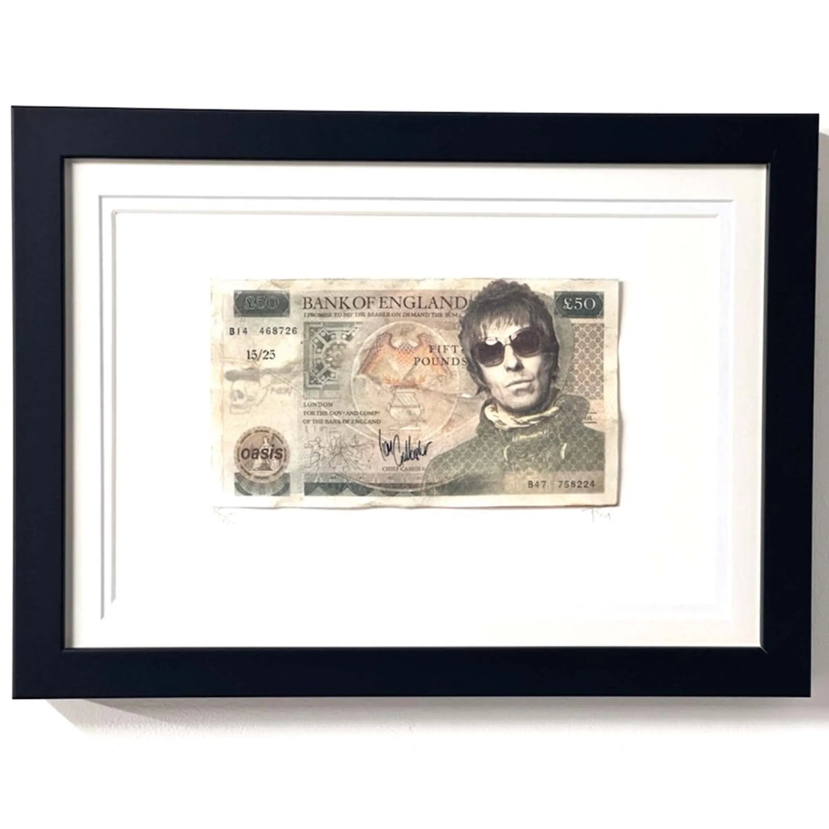 TBOY, Liam £50 bank note, original artwork for sale from Smolensky Gallery