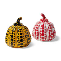 Yayoi Kusama, Pumpkin Set of 2 (White/Red) (Yellow/Black), 2015 by Yayoi Kusama, featuring her signature polka dots and hypnotic patterns. Presented by Smolensky Gallery, showcasing the visionary work of the iconic Japanese contemporary artist.