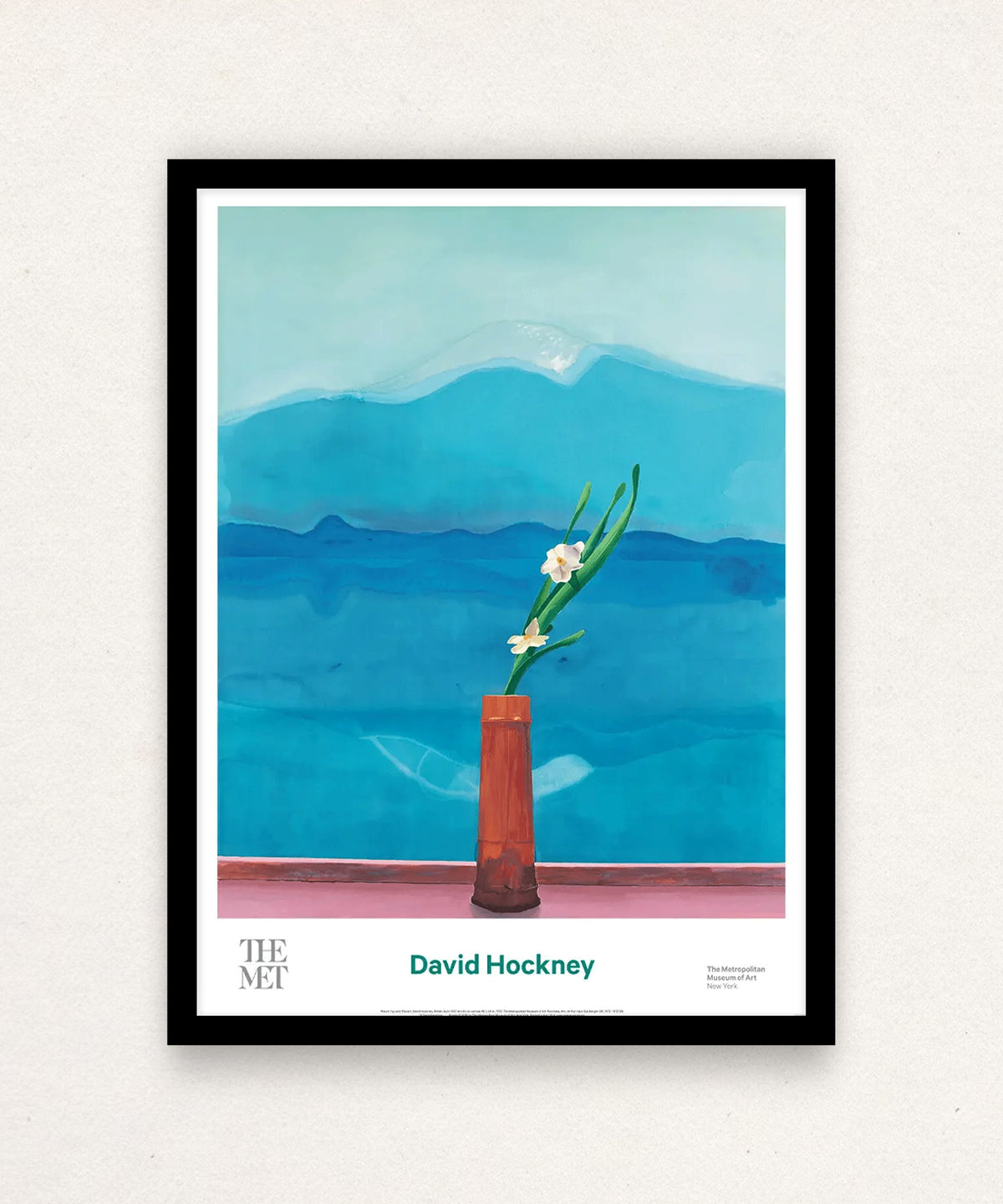 David Hockney, Mount Fuji and Flowers, 1972