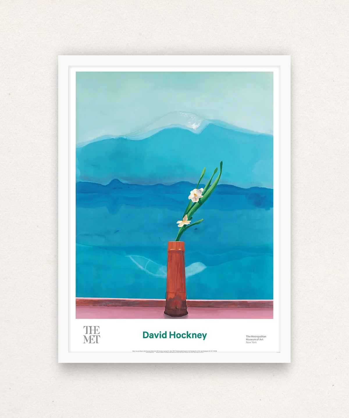 David Hockney, Mount Fuji and Flowers, 1972