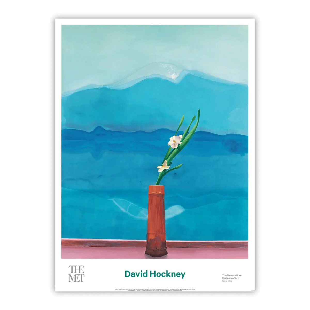 David Hockney, Mount Fuji and Flowers, 1972