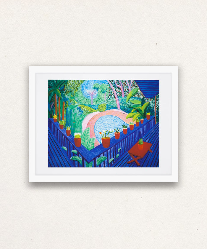 David Hockney, Red Pots in the Garden, 2017