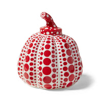 Yayoi Kusama, Pumpkin Set of 2 (White/Red) (Yellow/Black), 2015 by Yayoi Kusama, featuring her signature polka dots and hypnotic patterns. Presented by Smolensky Gallery, showcasing the visionary work of the iconic Japanese contemporary artist.
