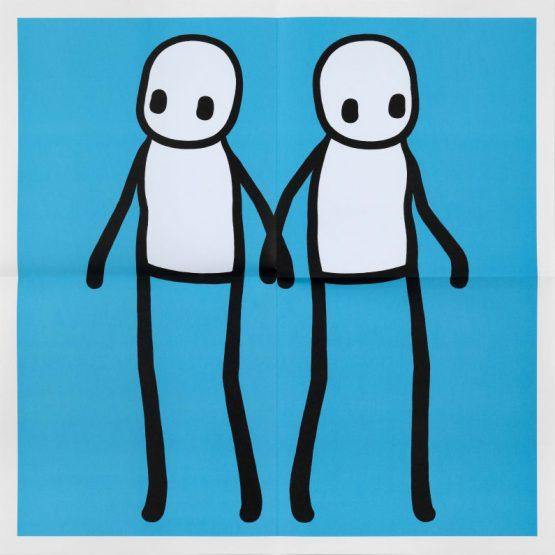 Holding Hands Blue Print - Smolensky Gallery