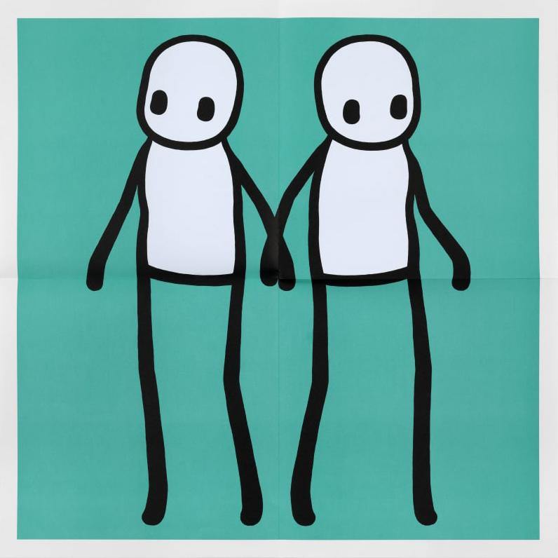 Holding Hands Teal Print (2020) - Smolensky Gallery