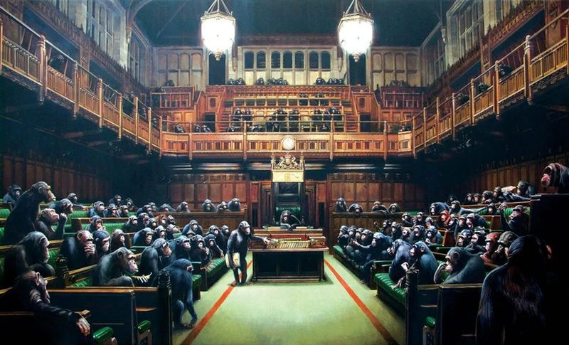 Banksy - Monkey Parliament and the Di-Faced Tenner: Where does Power lie?