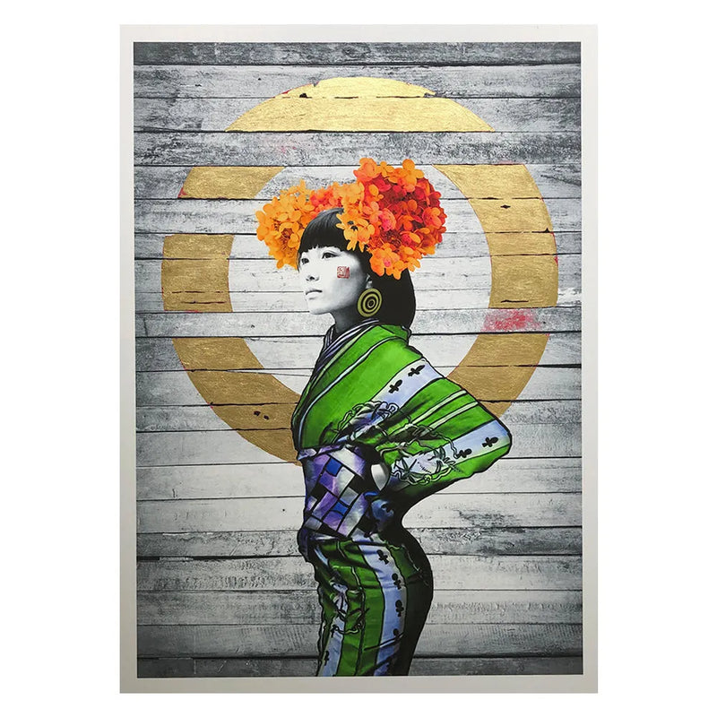 (The Trunk of Funk)Gareth Tristan Evans, 10 FT And Lucid In Gold Leaf limited edition art for sale from Smolensky Gallery