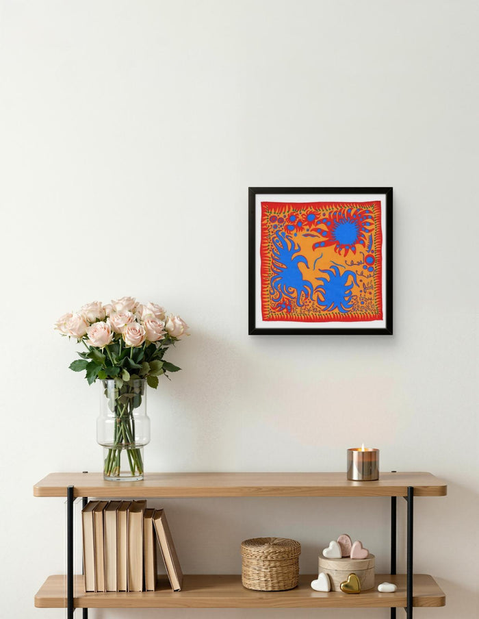 Yayoi Kusama, Joy I Feel When Love has Blossomed (Scarf), 2019 FRAMED