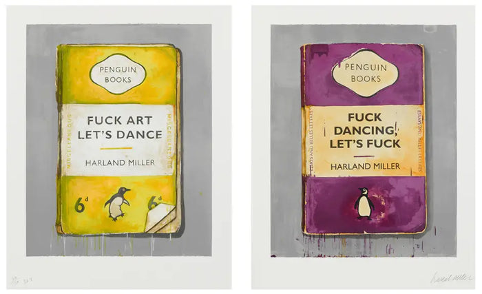 Harland Miller, Fuck Art, Let's Dance and Fuck Dancing, Let's Fuck (Diptych), 2011