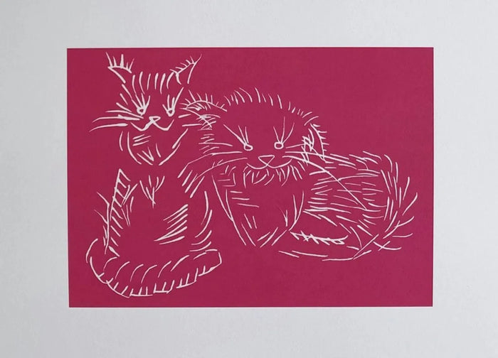 Ai Weiwei, Cats (Pink), 2022, Contemporary signed print for sale from Smolensky gallery 
