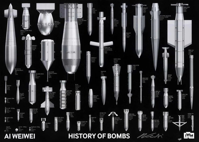 Ai Weiwei, History of Bombs (Signed), 2021, Contemporary signed print for sale from Smolensky gallery