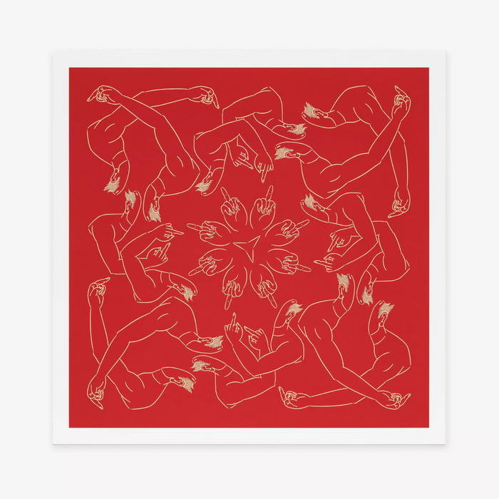 Ai Weiwei, Middle Finger (Red), 2023, Contemporary signed print for sale from Smolensky gallery 