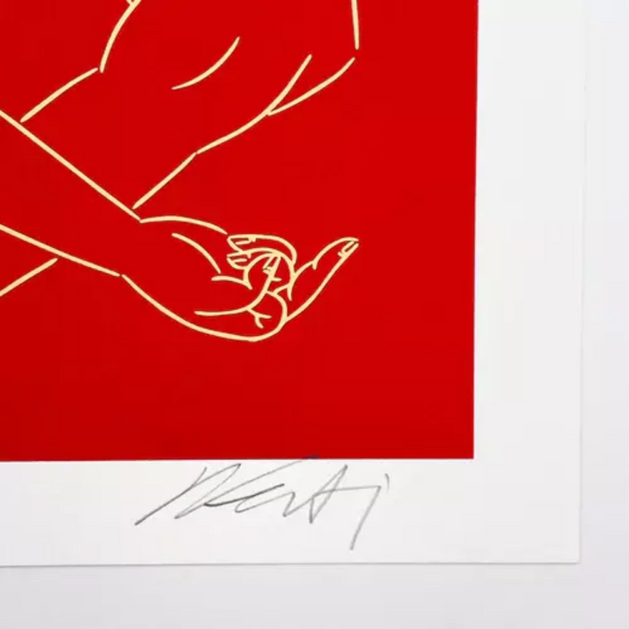 Ai Weiwei, Middle Finger (Red), 2023, Contemporary signed print for sale from Smolensky gallery 