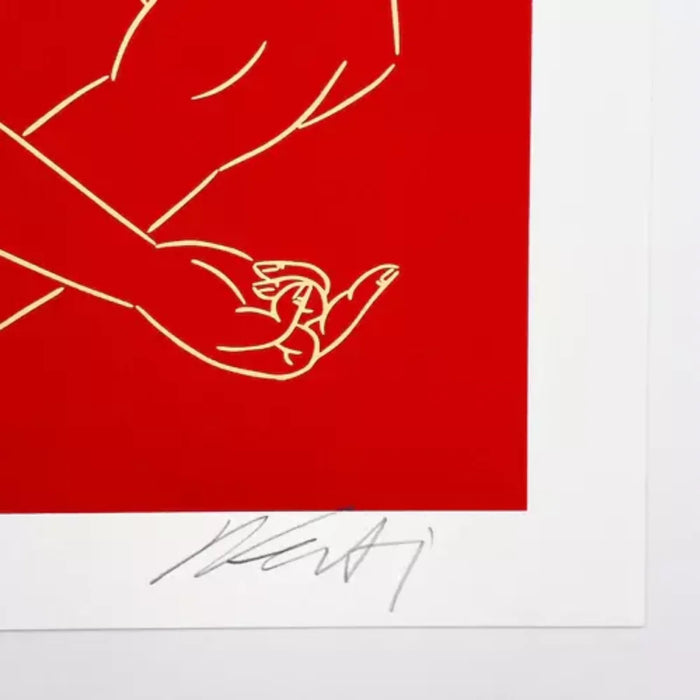 Ai Weiwei, Middle Finger (Red), 2023, Contemporary signed print for sale from Smolensky gallery 