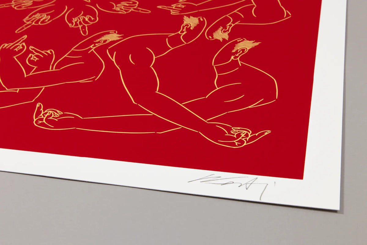 Ai Weiwei, Middle Finger (Red), 2023, Contemporary signed print for sale from Smolensky gallery 