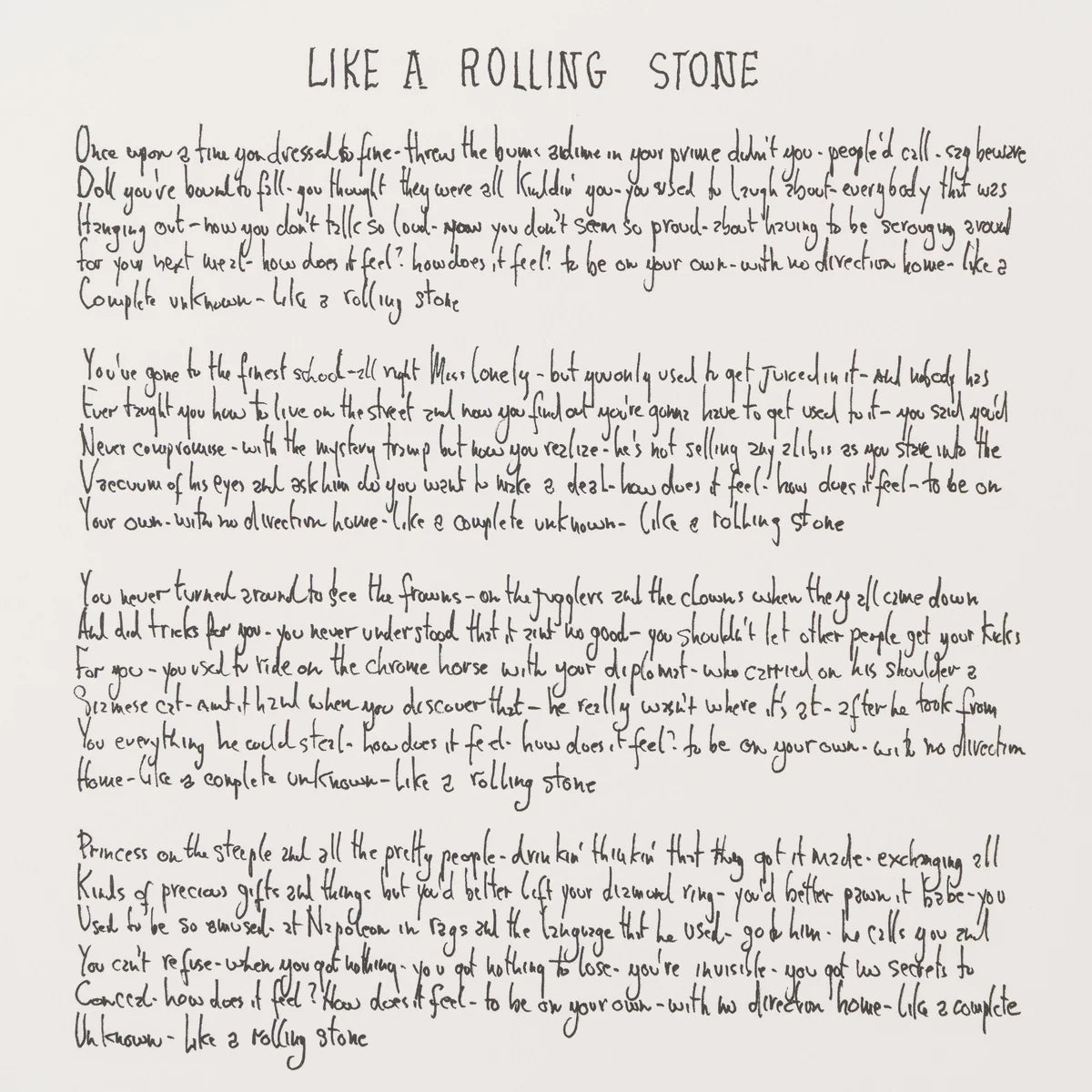 Bob Dylan, Like A Rolling Stone, 2026
