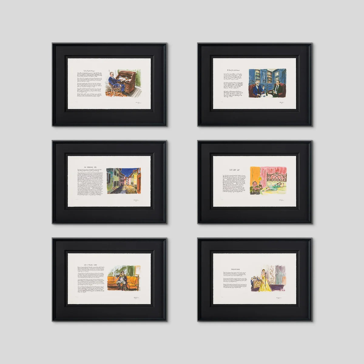 Bob Dylan, Mondo Scripto 2026 | Framed Set Of Six