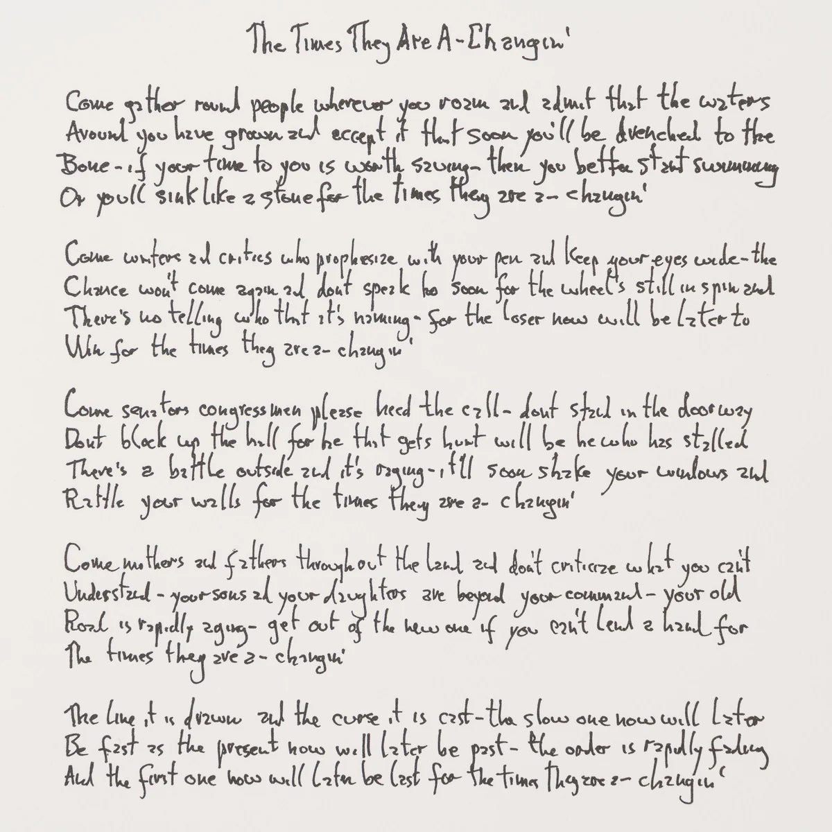 Bob Dylan, The Times They Are A-Changin'