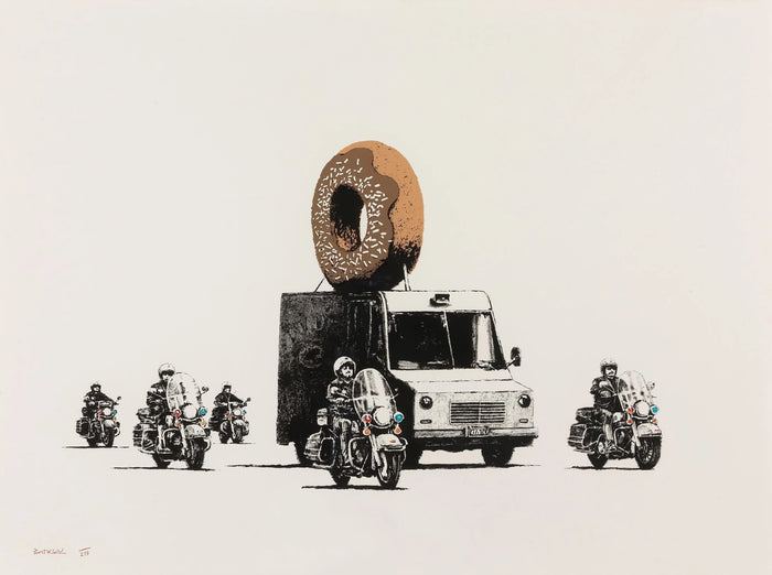 Banksy, Chocolate Donuts (Signed), 2009, limited edition Street art for sale from Smolensky Gallery 