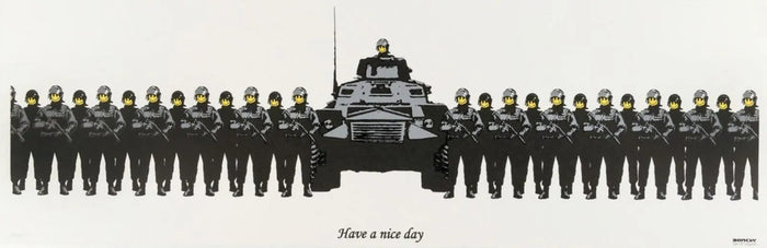 Banksy, Have a Nice Day (Anarchist Book Fair), (signed), 2003,art for sale from Smolensky Gallery