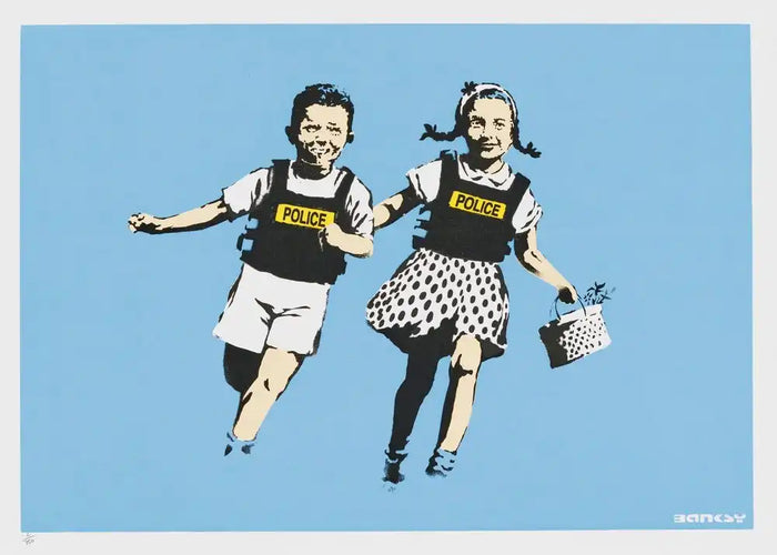 Banksy, Jack and Jill (Police Kids) (Unsigned), 2005, limited edition Street art for sale from Smolensky Gallery 