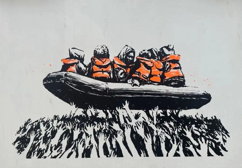 Banksy Migrant Boat (Glastonbury 2025 Poster), 2025 contemporary art for sale from Smolensky Gallery