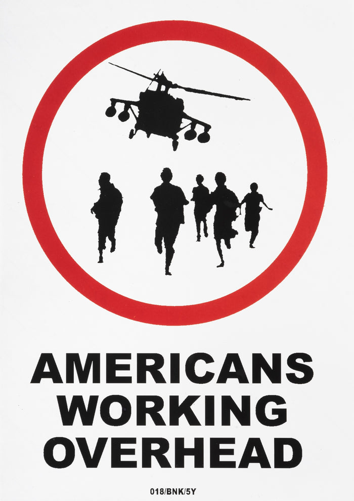 Banksy, Americans Working Over Head XXL Sticker, 2004