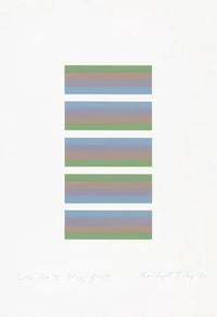 Bridget Riley, Intervals 3, Non-Matching Set of 3 (Orange/Blue, Blue/Green, Green Purple)