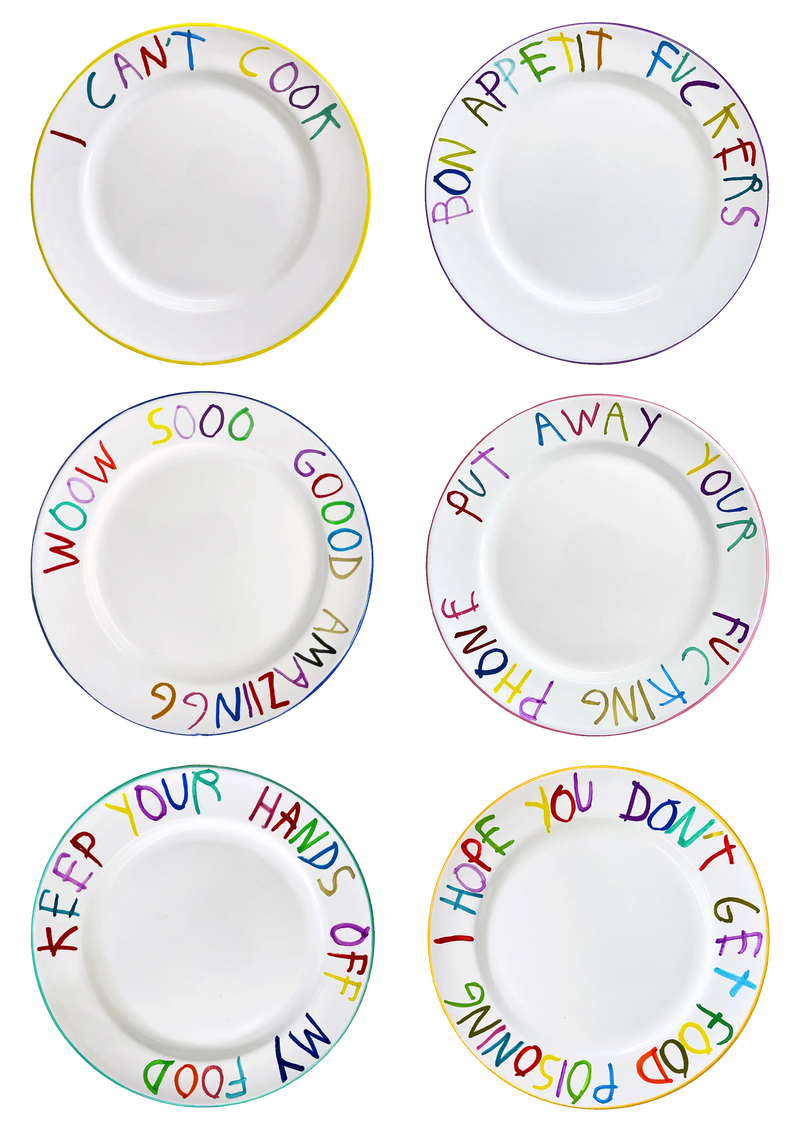 CB Hoyo, Set of 6 Hand painted ceramis plates