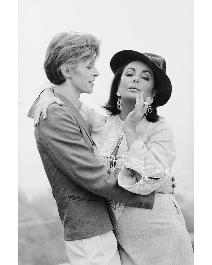 Terry O'Neill, David Bowie & Elizabeth Taylor in Beverly Hills, 1975