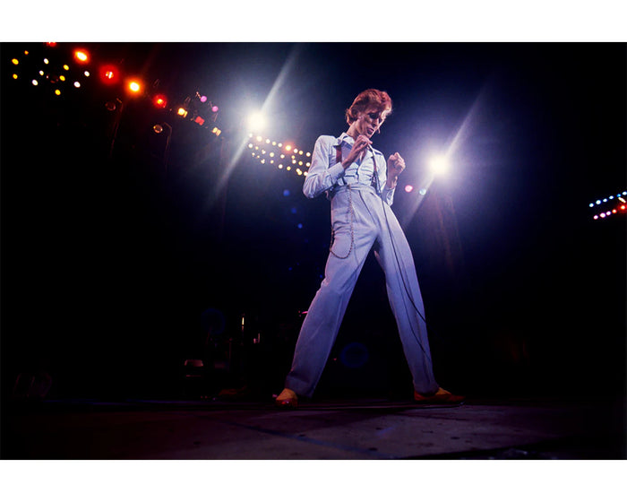 Terry O'Neill, David Bowie performing at the Universal Amphitheatre, 1974 Limited edition fine art photograph by Terry O'Neill, featuring iconic portrait photography of celebrities and cultural figures. Available for sale at Smolensky Gallery